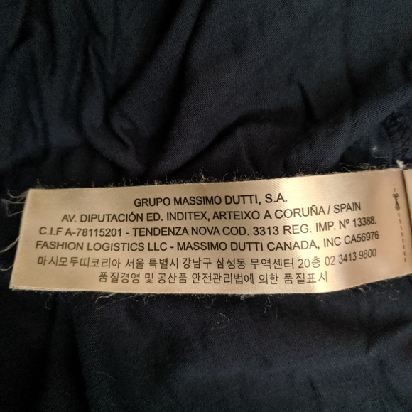 Massimo Dutti Navy Floral Tie Back Blouse Large - Picture 9 of 10